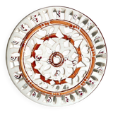 Handcrafted terracotta wall lamp enamelled bordeaux center