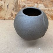 Ancien vase boule céramique grise vintage