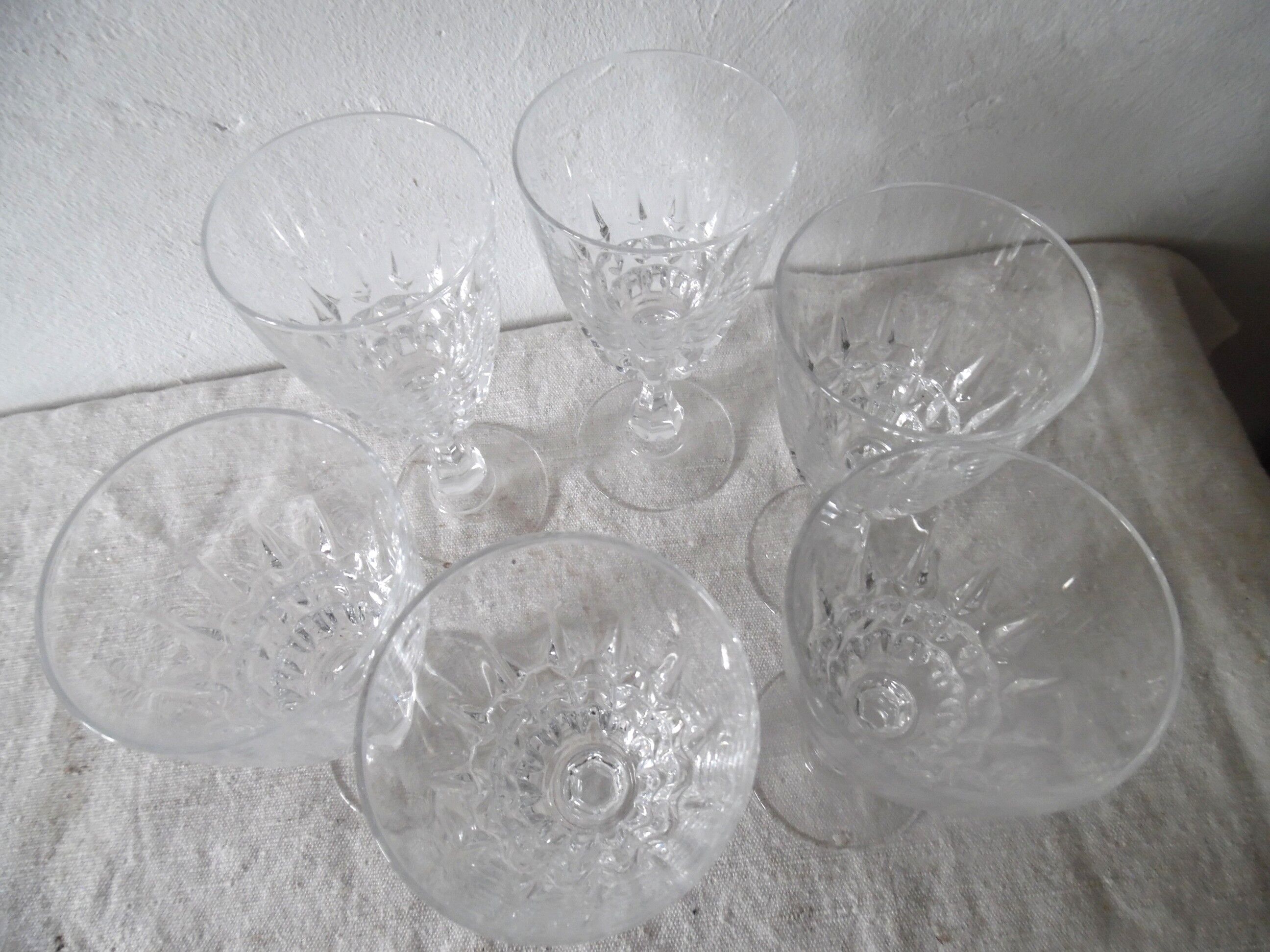 Six crystal glasses