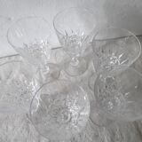 Six crystal glasses