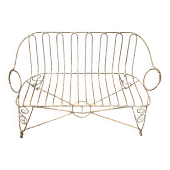 Old wrought iron garden bench