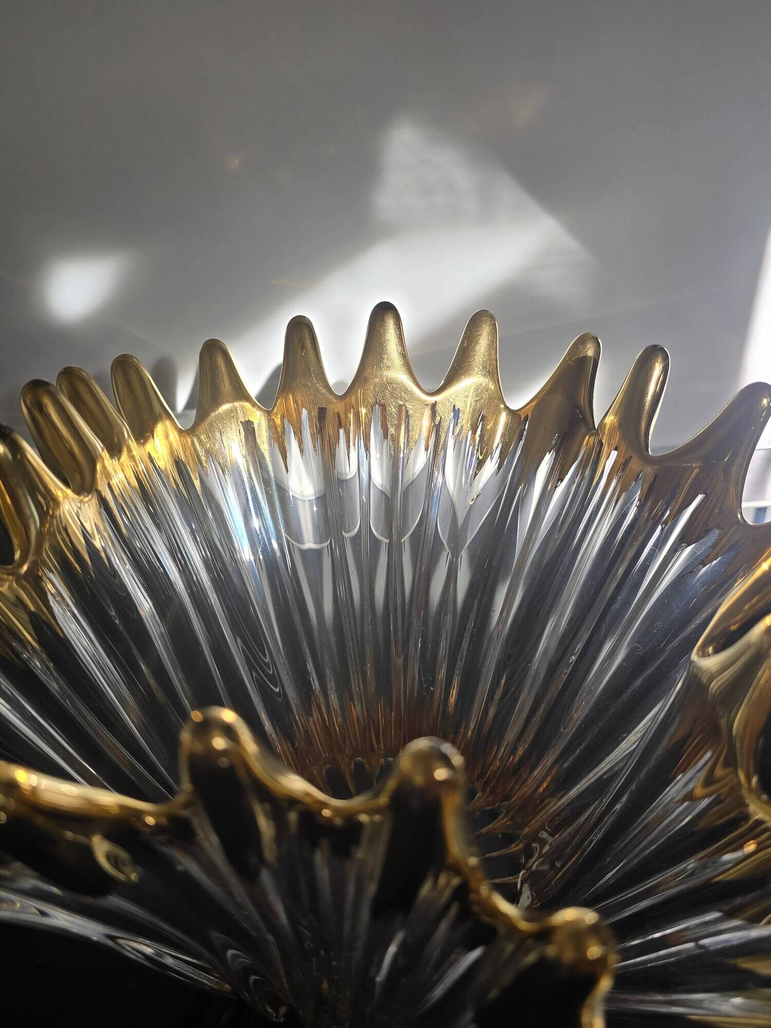 Free-form crystal bowl with fine gold gilding – Vintage 1950s/1960s