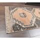 Vintage orange Turkish hand-knotted runner 81x356