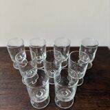 Set of 9 vintage Luminarc stemmed glasses from the 70s
