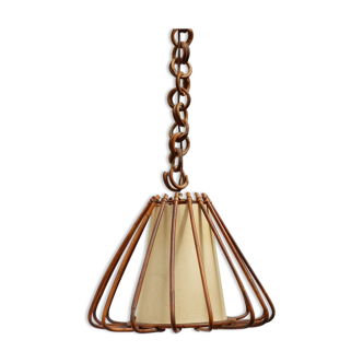 Suspension en bambou naturel des années 60