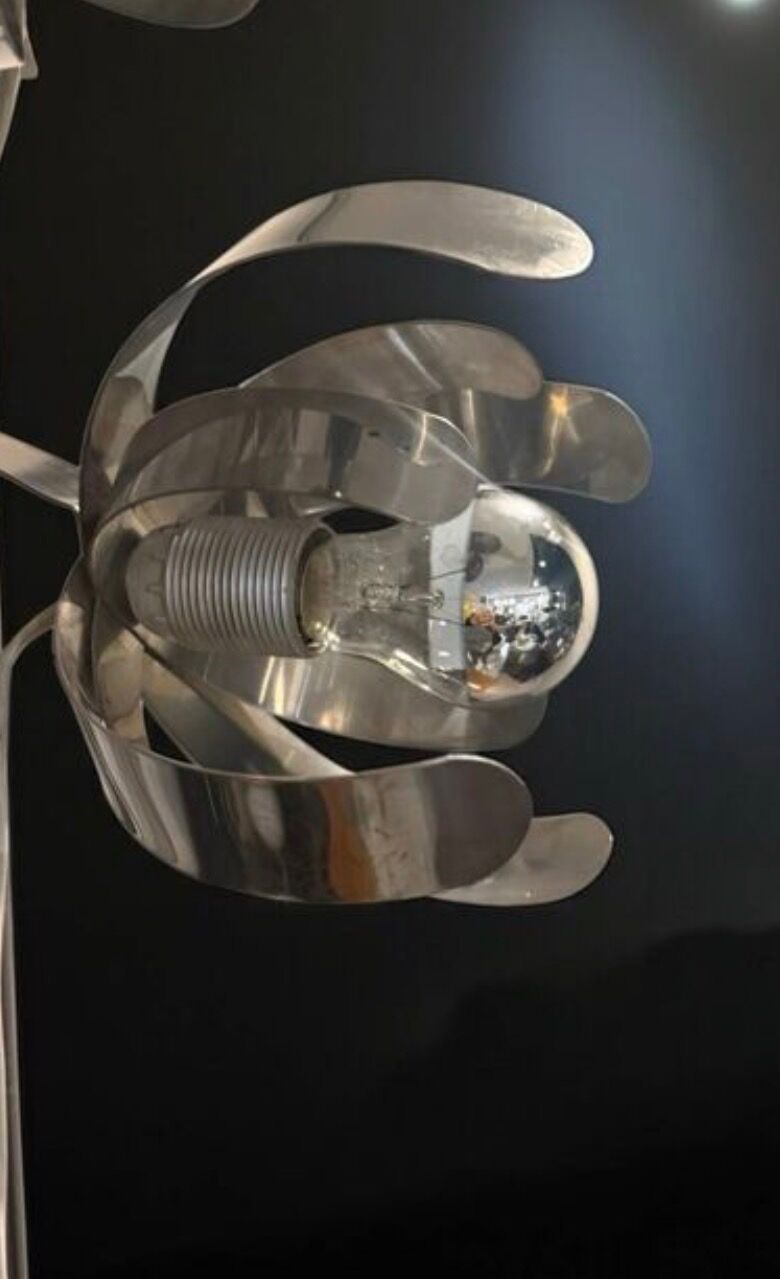 Lampe fleur métal circa 1970