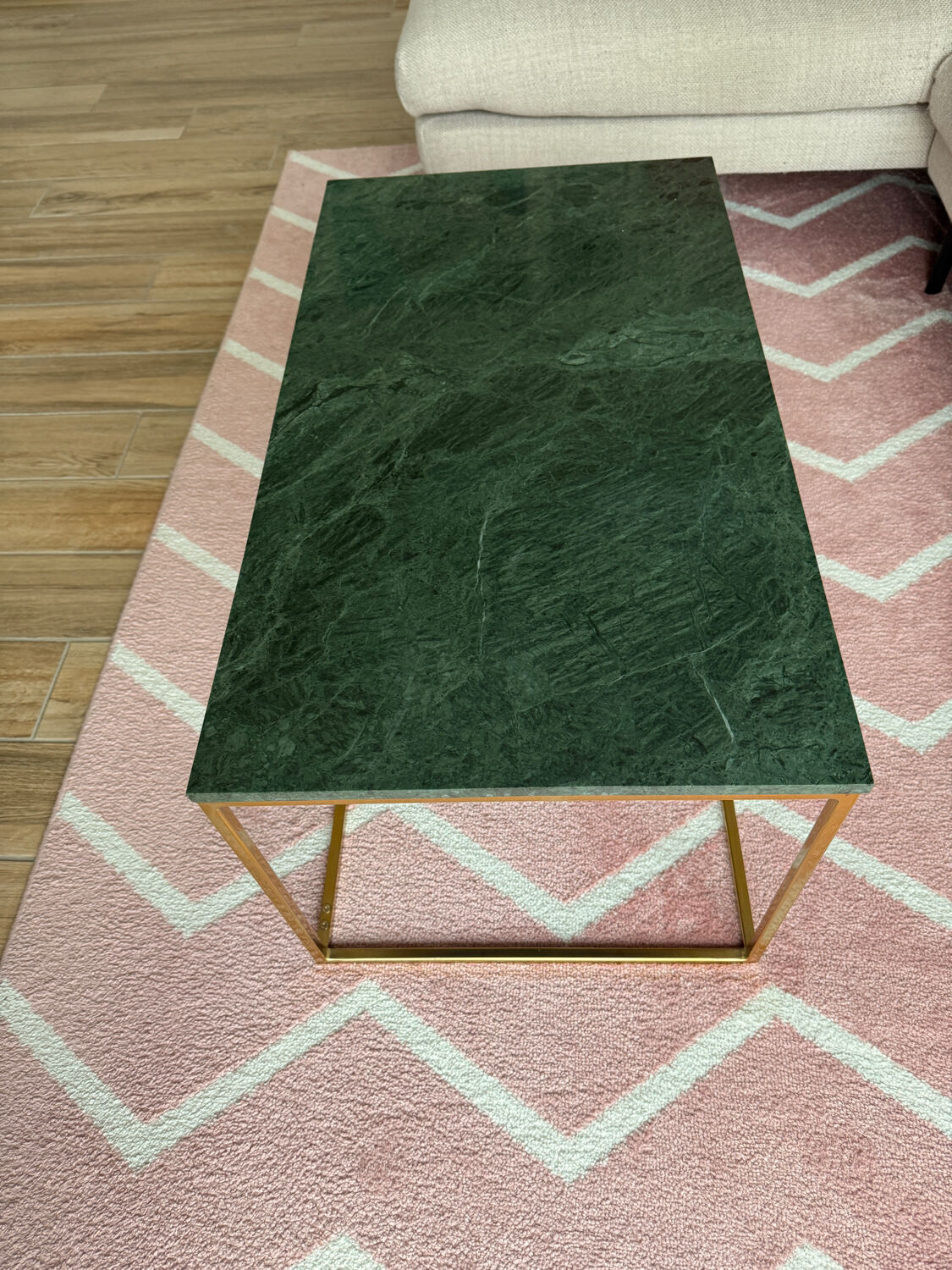 Green marble coffee table
