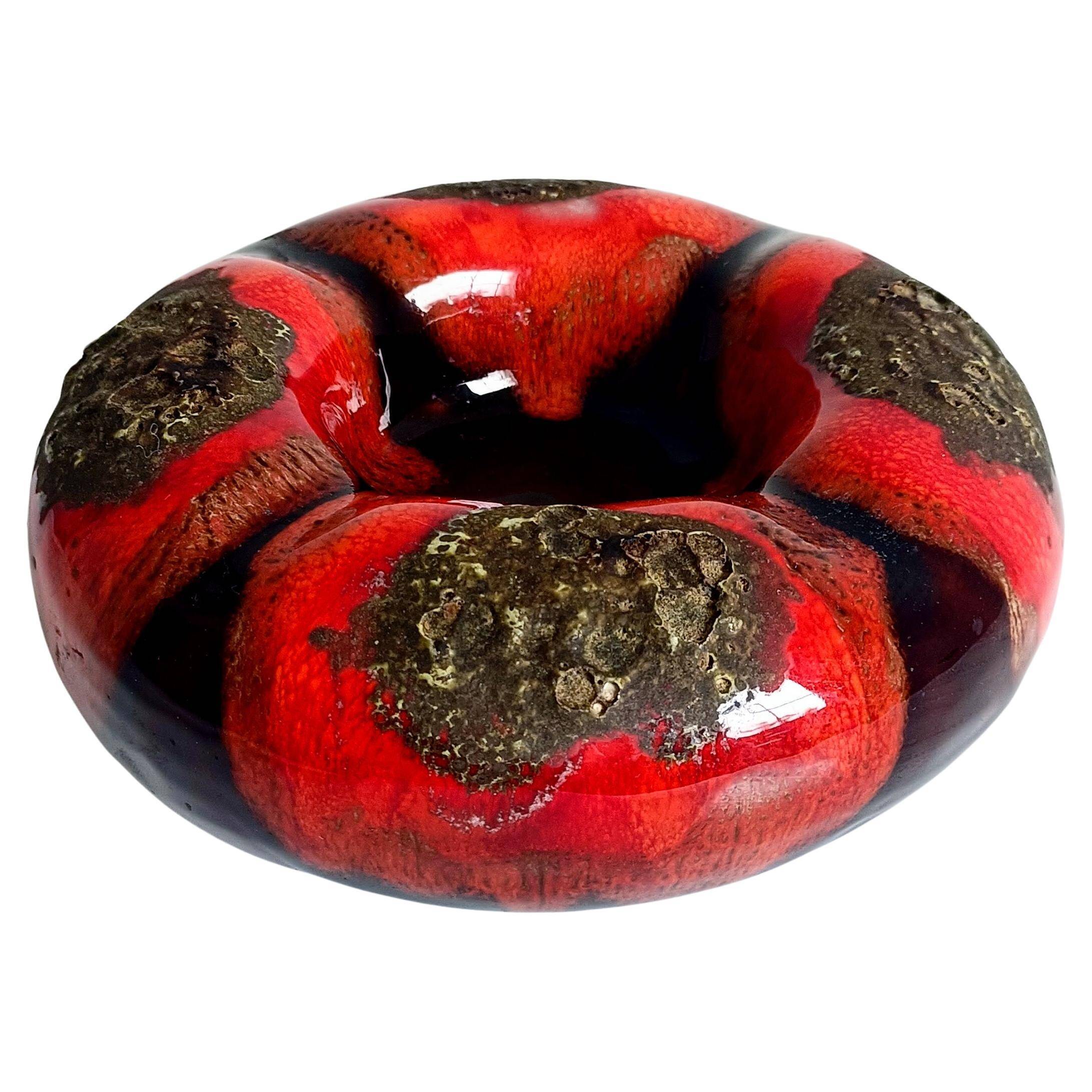 Sculptural Vallauris Ceramic Vide-Poche, Fat Lava Glaze, France, 1950s