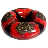 Sculptural Vallauris Ceramic Vide-Poche, Fat Lava Glaze, France, 1950s