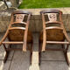 Paire de chaises artisanales xix’ en noyer et paillage