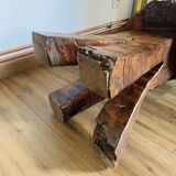 Solid wood serving trolley