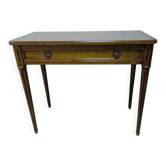 Extendable console table in cherry wood.