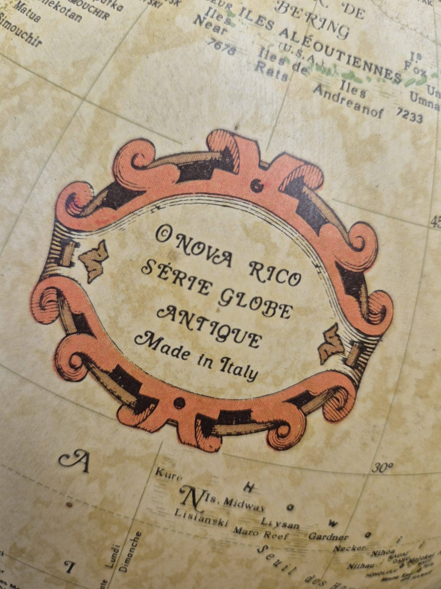 Old illuminated globe
