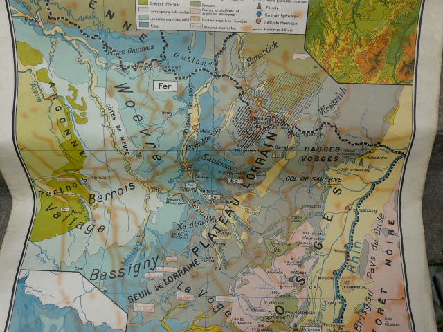 School poster Hatier north region east economic and physical map