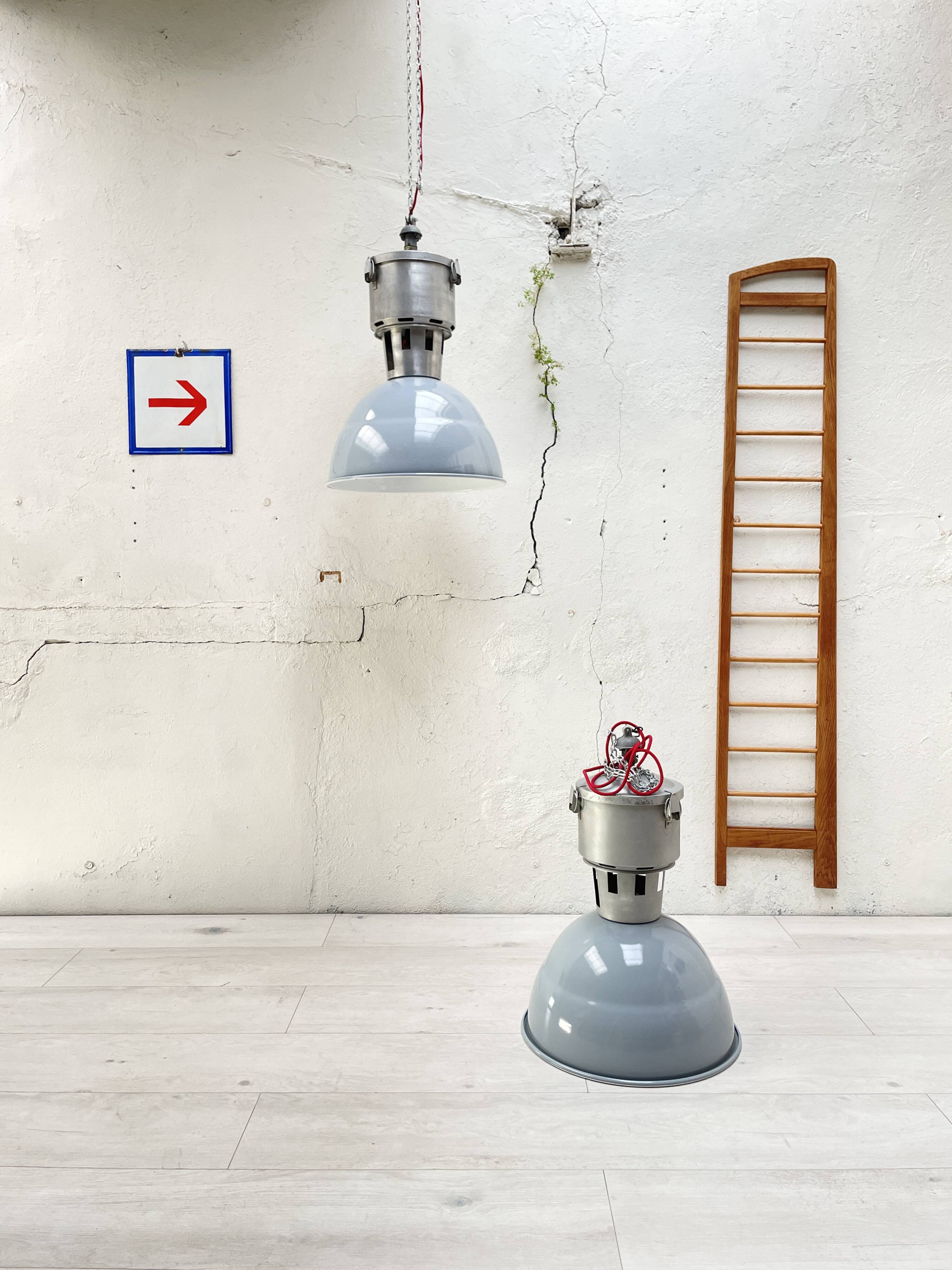 Pair of industrial lamps.