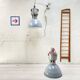 Pair of industrial lamps.