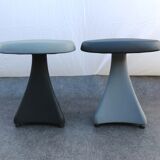 Pair of gray stools vintage design 1980