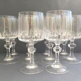 Set of 10 cut crystal wine glasses