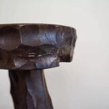 Pair of wooden tripod stools