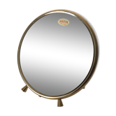 Miroir grossissant Arpin doré 14cm vintage 1960