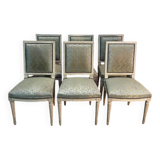 Set of 6 Louis XVI chairs. Beige rechampi
