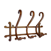 Porte manteaux mural de Thonet à 3 patéres avec barrettes, signé, vers 1900