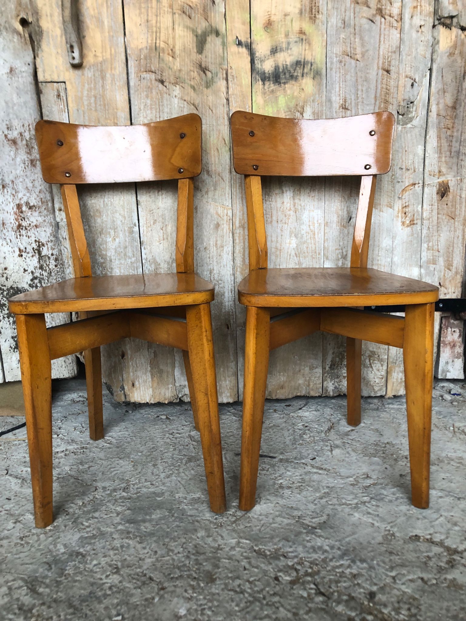 Pair of bistro chair luterma vintage wood