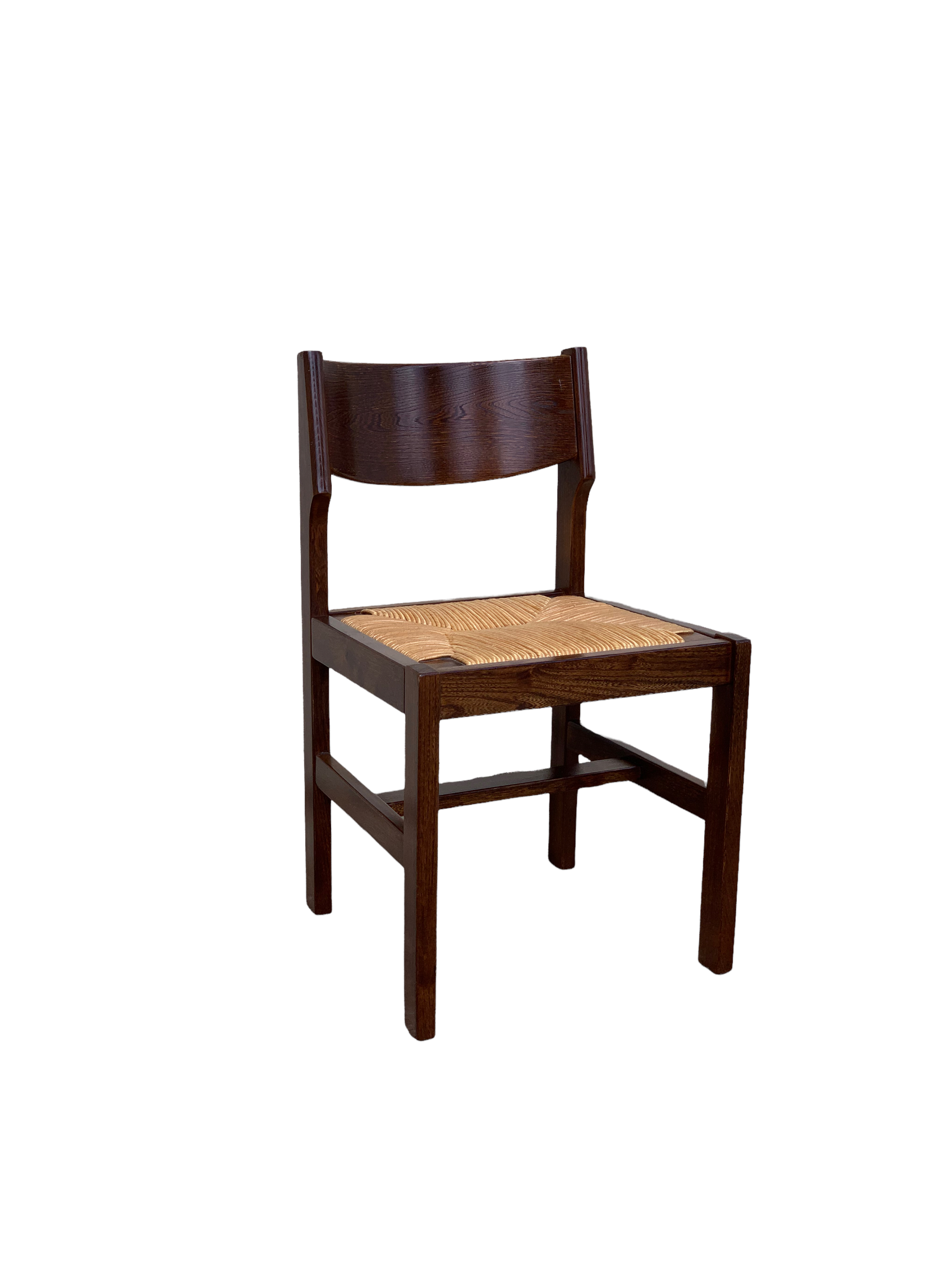 Mulched chairs in vintage solid elm 1960