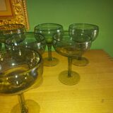 8 coupes en verre soufflé de Biot ( cocktail , coupe à fruits )