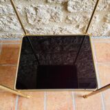 Vintage brass and glass side table circa 70's