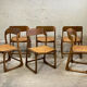 6 chaises traîneau cannées baumann