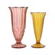 Paire de vases en verre coloré de la période Art Déco