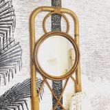 Portemanteau rotin vintage