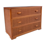 Commode en rotin vintage 3 tiroirs