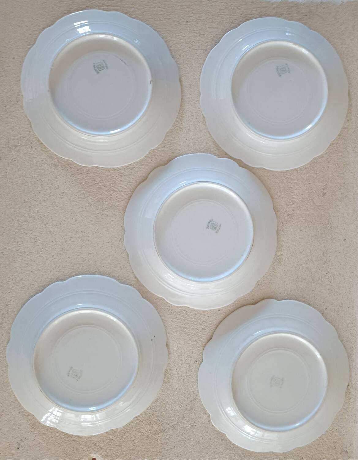 5 Charles Pillivuyt porcelain plates