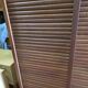Antique double curtain cabinet in oak