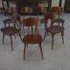 Set of 7 oak and beech plywood chairs