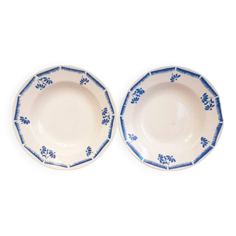 Assiettes creuses en demi porcelaine Badonviller