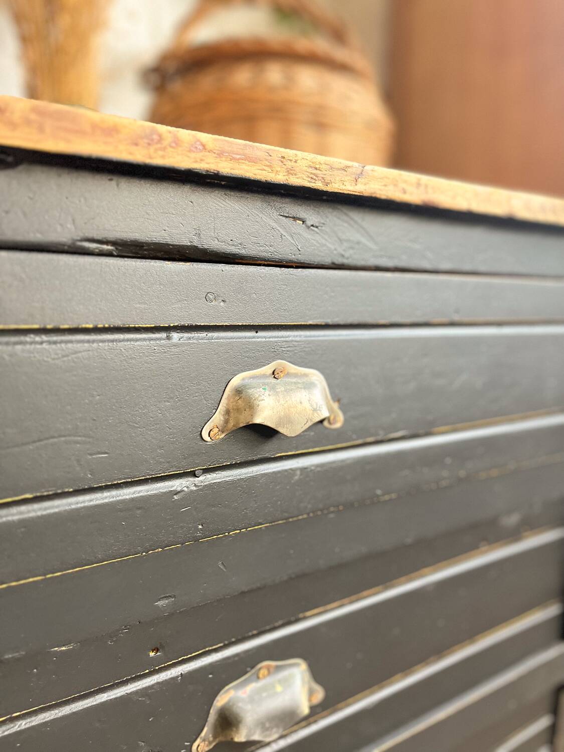 Old trade furniture with black patina