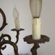 Elegant French Antique Bronze 5 Light 3 Sided Cage Style Chandelier