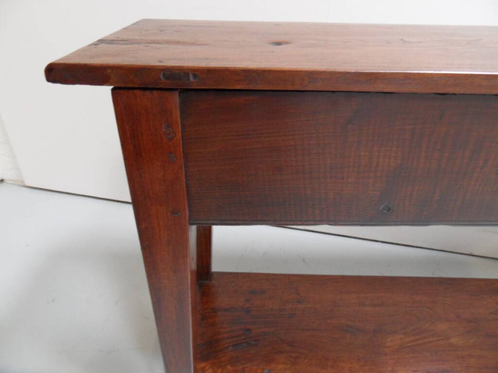 Table d'appoint en chêne ancien avec 2 tiroirs