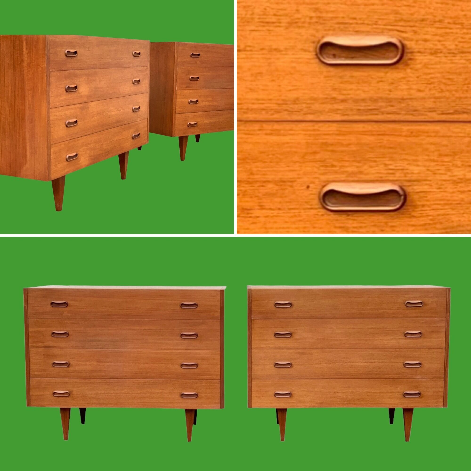 Pair of Scandinavian teak chests of drawers 1960