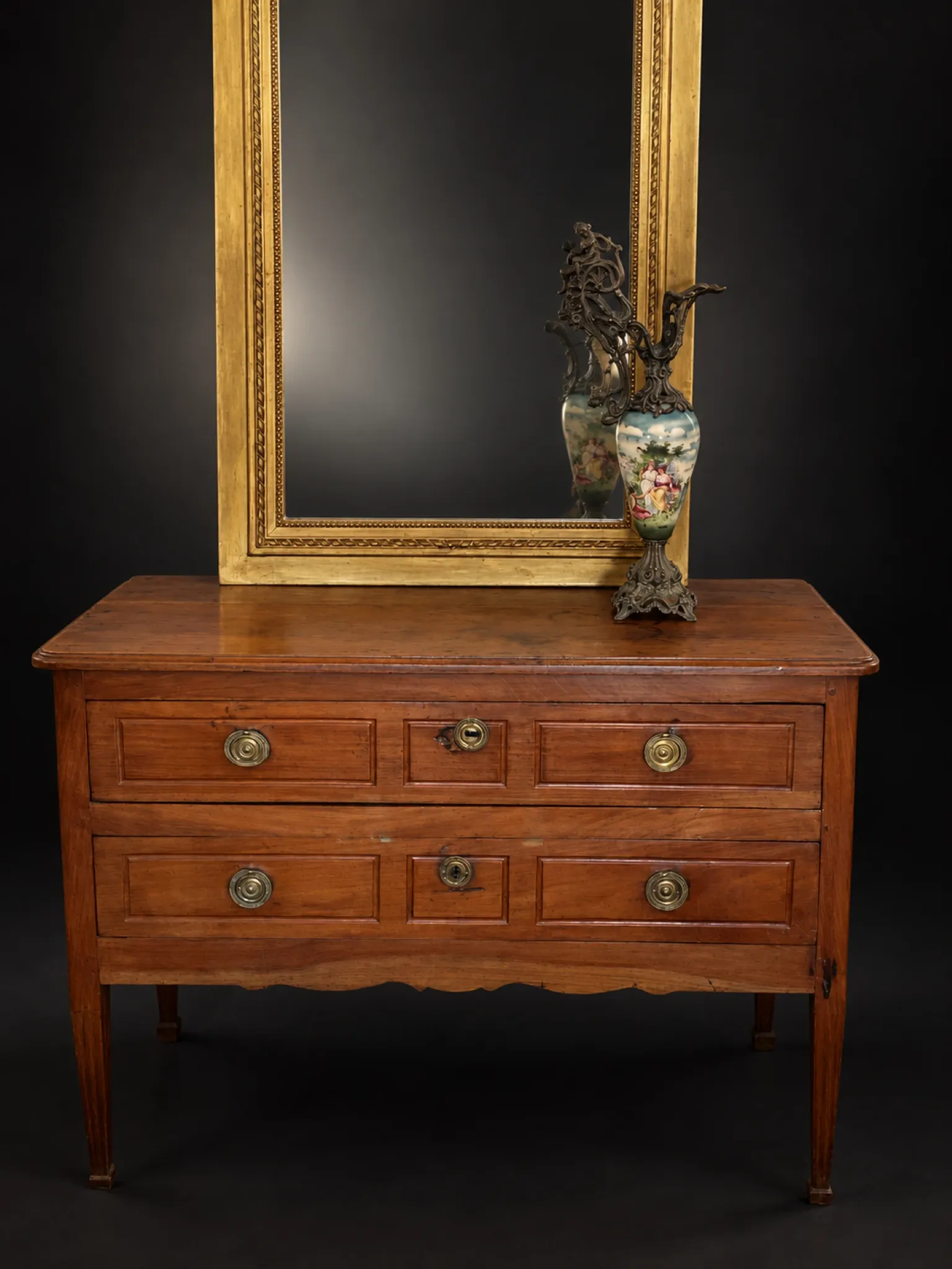 Golden trumeau mirror in Louis XVI style