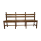 Solid oak brutalist robust bench, Netherlands 1950s