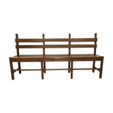 Solid oak brutalist robust bench, Netherlands 1950s
