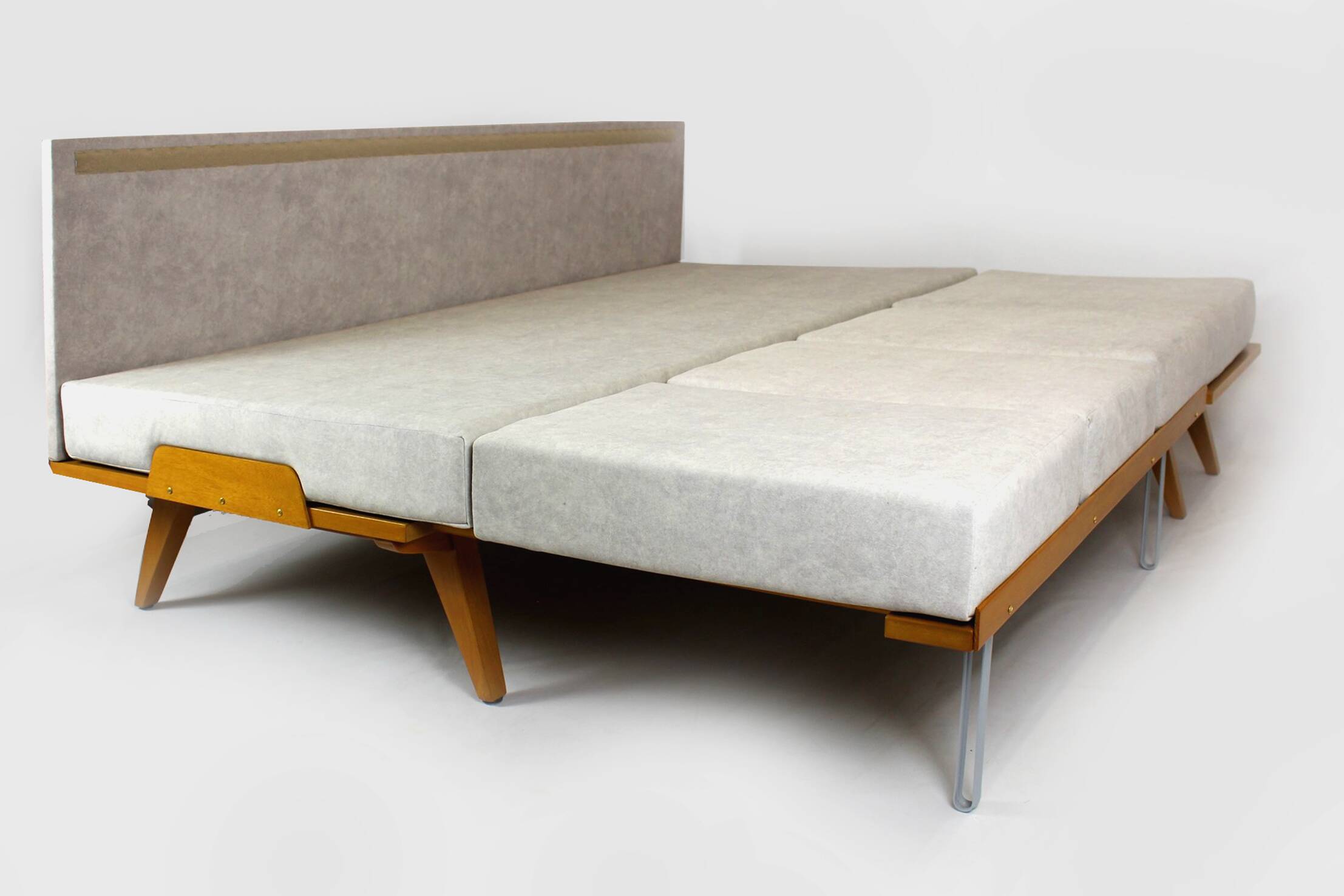 Restored Vintage Modular Corner Sofa Bed with Ottoman, 1960s