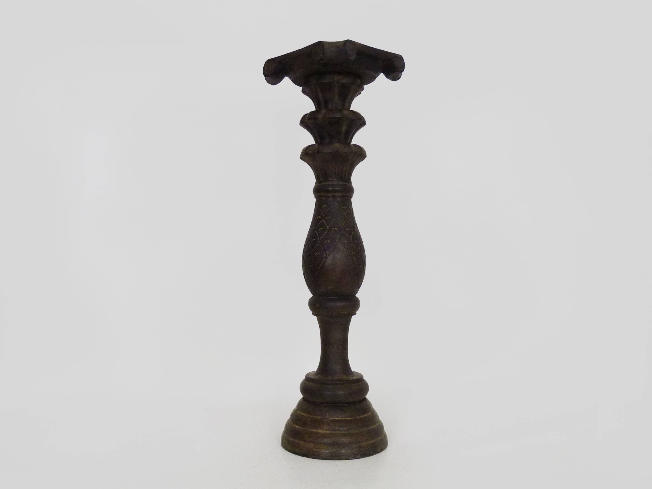 Carved and engraved wooden stool. 1960s 70s.