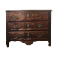 Commode en noyer lyonnaise Louis XV d'époque du 18ème