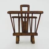 Porte- revues brutaliste en bois des années 1950