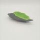 SAP Vallauris Vintage Leaf Bowl Two-Tone Ceramic Green Black 50s 60s